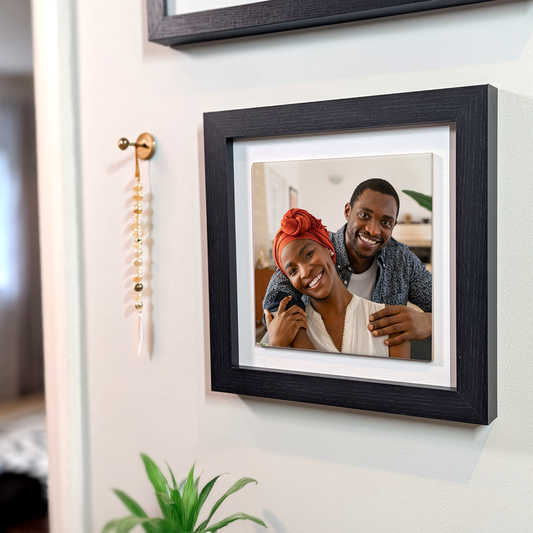 Family Portrait For Husband & Wife – Personalised Square Framed Ceramic Tile