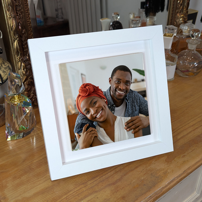 Family Portrait For Husband & Wife – Personalised Square Framed Ceramic Tile