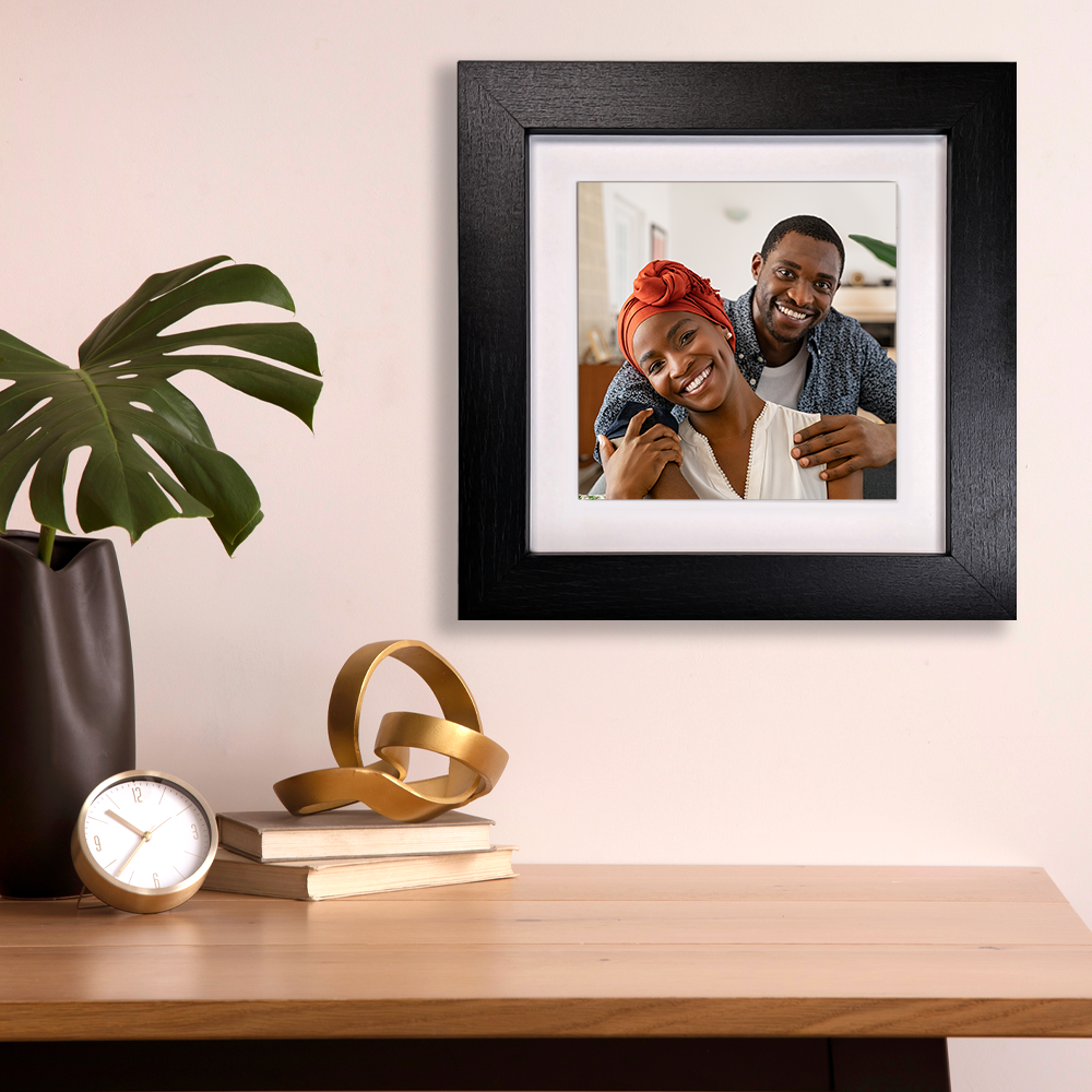 Family Portrait For Husband & Wife – Personalised Square Framed Ceramic Tile