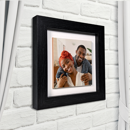 Family Portrait For Husband & Wife – Personalised Square Framed Ceramic Tile