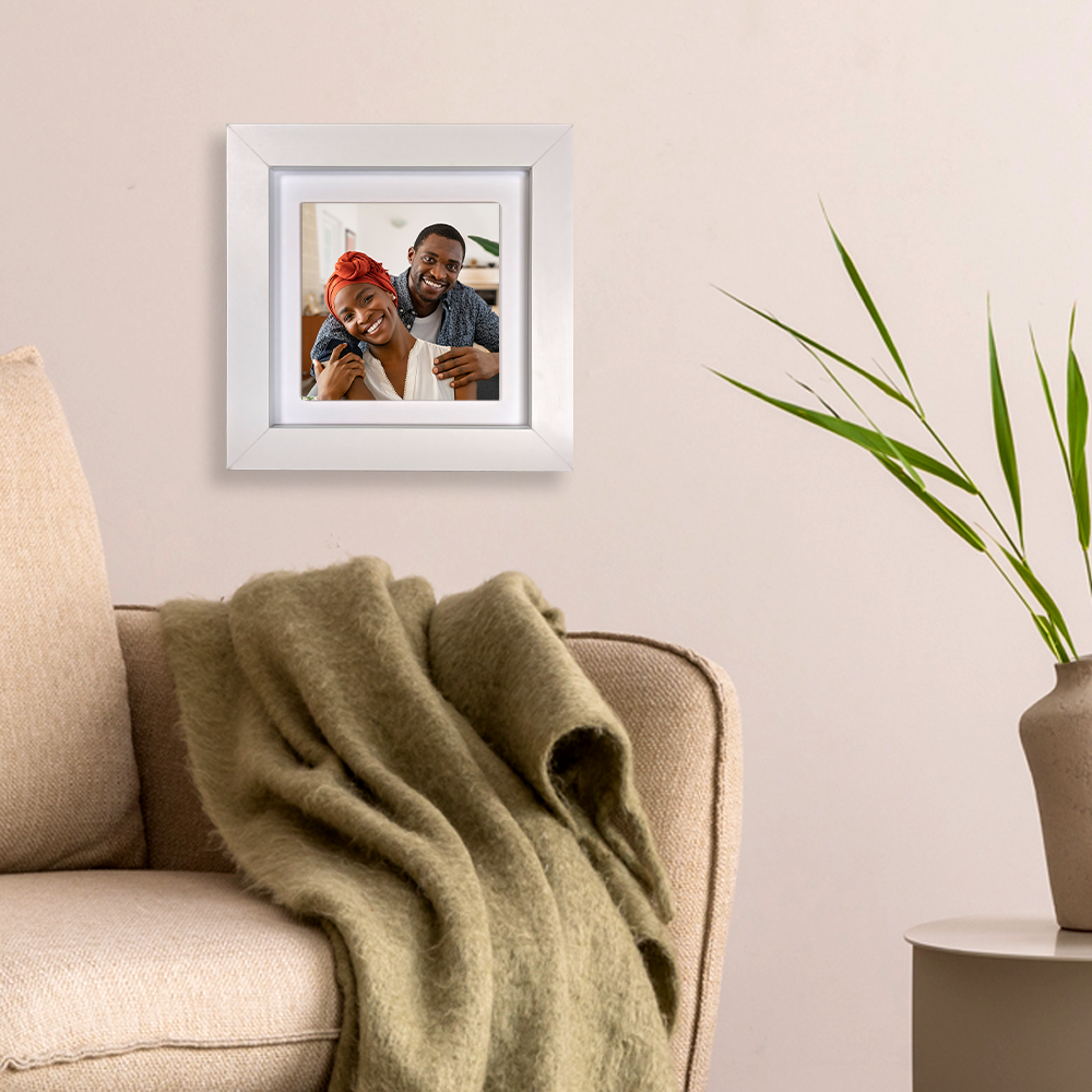 Family Portrait For Husband & Wife – Personalised Square Framed Ceramic Tile