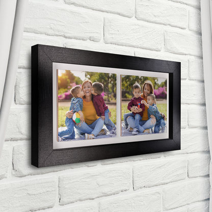 Family Portrait  For Mum – Personalised Ceramic Tiles in Landscape Frame