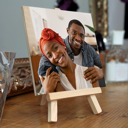 Family Portrait For Husband & Wife – Personalised Ceramic Tile with Easel