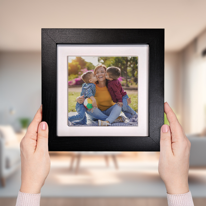 Family Portrait For Mum – Personalised Square Framed Ceramic Tile