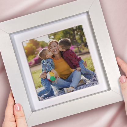 Family Portrait For Mum – Personalised Square Framed Ceramic Tile