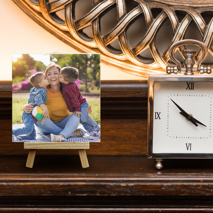 Family Portrait For Mum  – Personalised Ceramic Tile with Easel