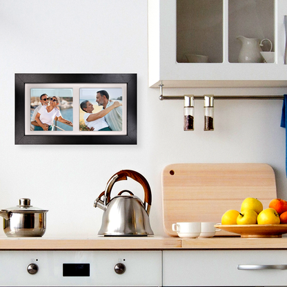 Family Portrait For Husband & Wife  – Personalised Ceramic Tiles in Landscape Frame
