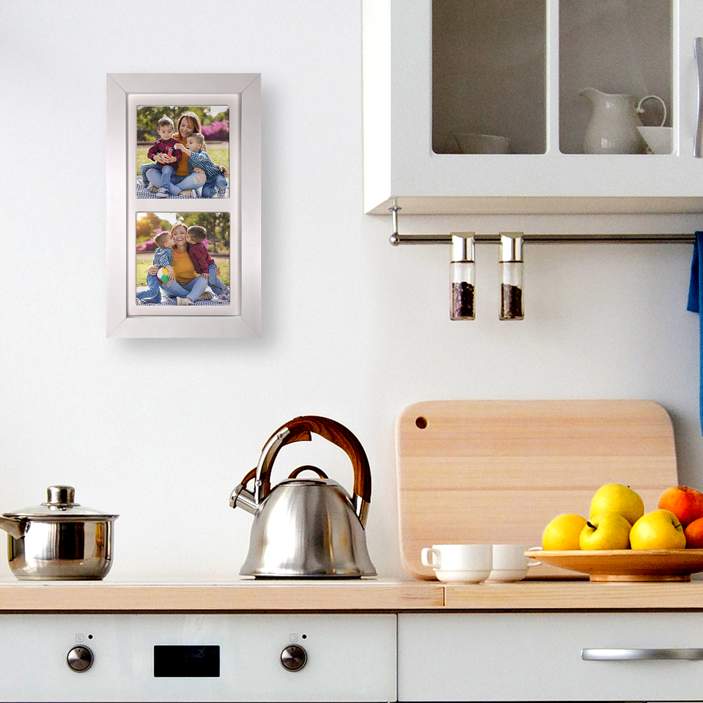 Family Portrait For Mum – Personalised Ceramic Tiles in Portrait Frame