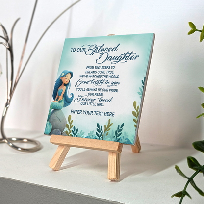 To Our Beloved Daughter – Personalised Ceramic Tile with Easel