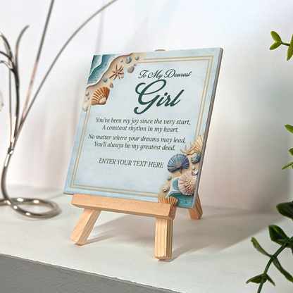 To My Dearest Girl – Personalised Ceramic Tile with Easel