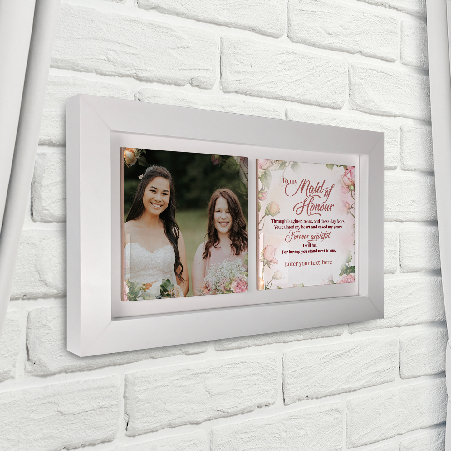 To My Maid Of Honour – Personalised Ceramic Tiles in Landscape Frame