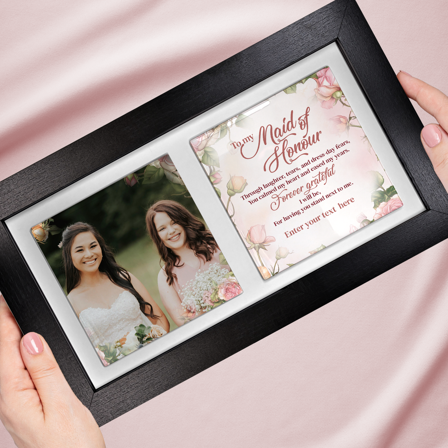 To My Maid Of Honour – Personalised Ceramic Tiles in Landscape Frame