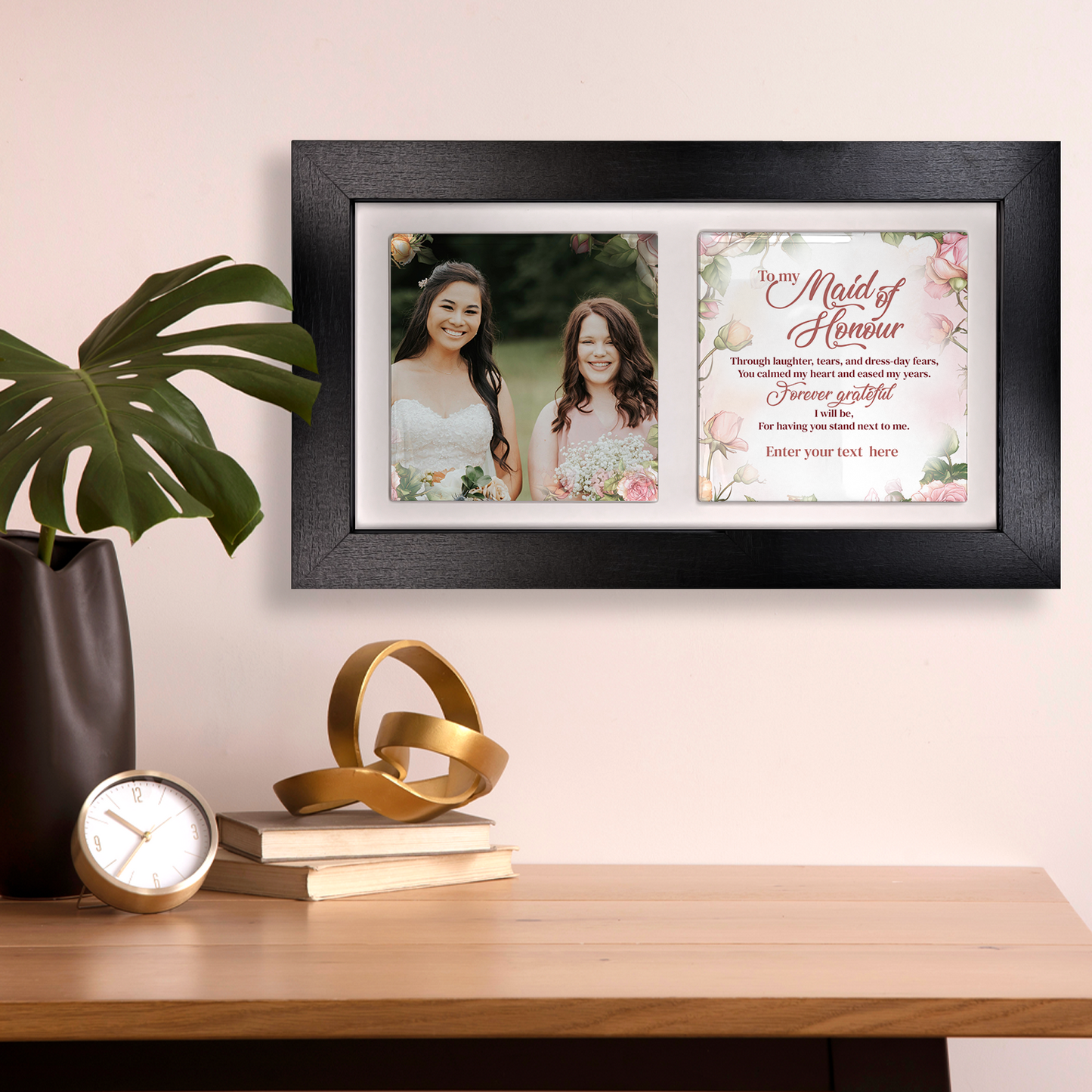 To My Maid Of Honour – Personalised Ceramic Tiles in Landscape Frame