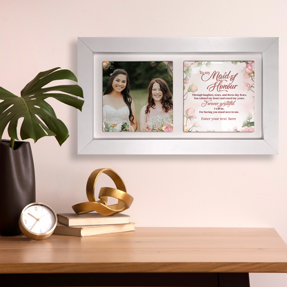 To My Maid Of Honour – Personalised Ceramic Tiles in Landscape Frame