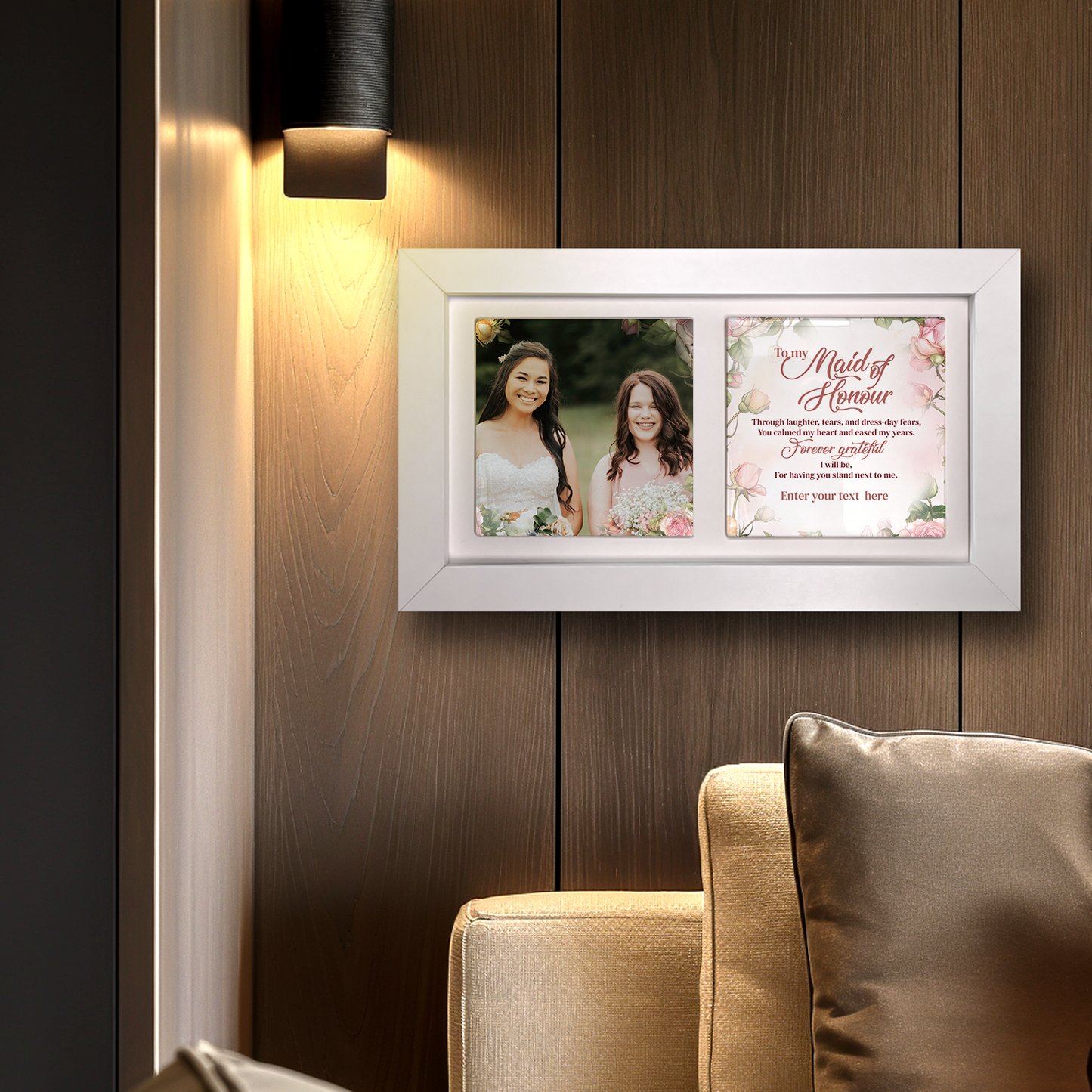 To My Maid Of Honour – Personalised Ceramic Tiles in Landscape Frame