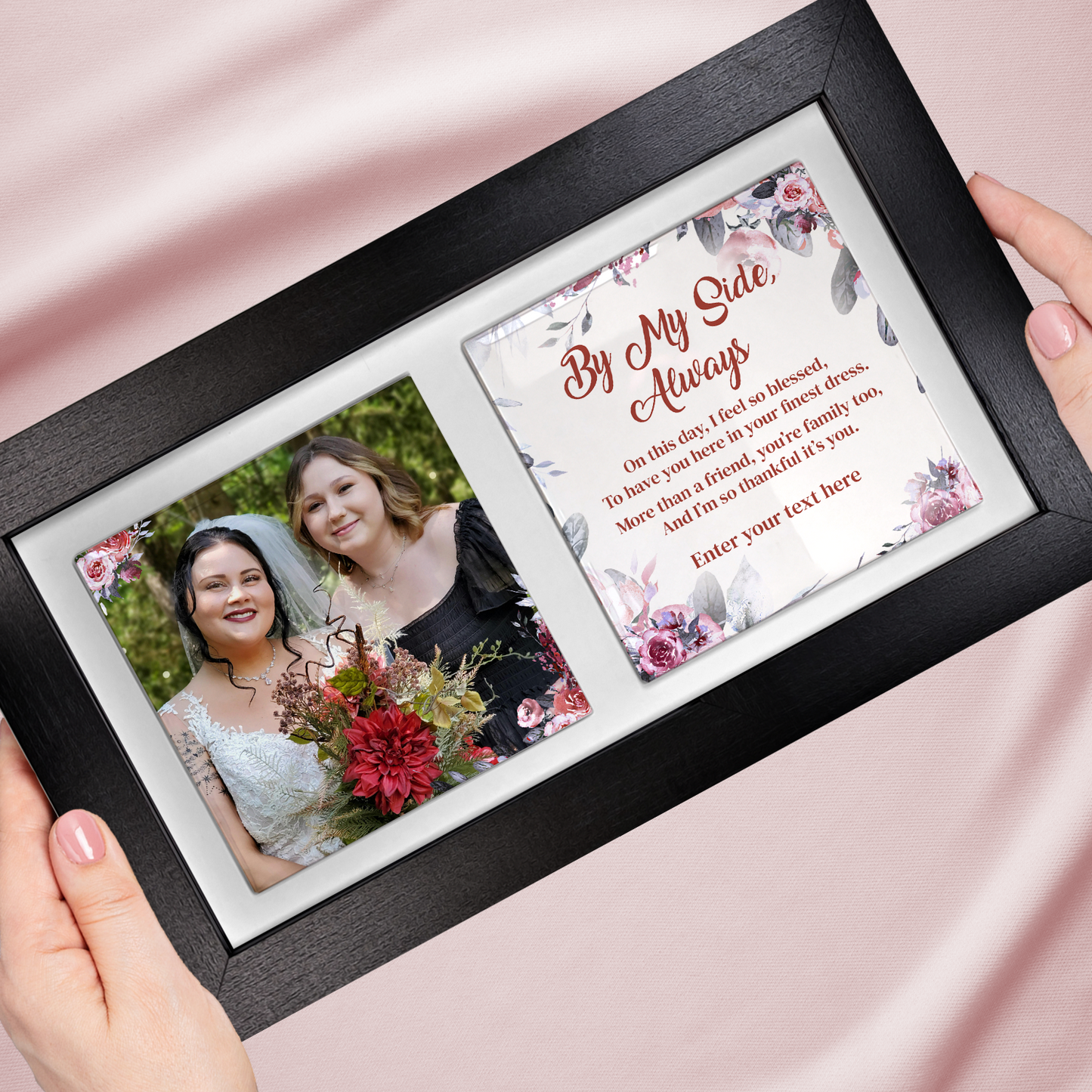 Be My Side, Always – Personalised Ceramic Tiles in Landscape Frame