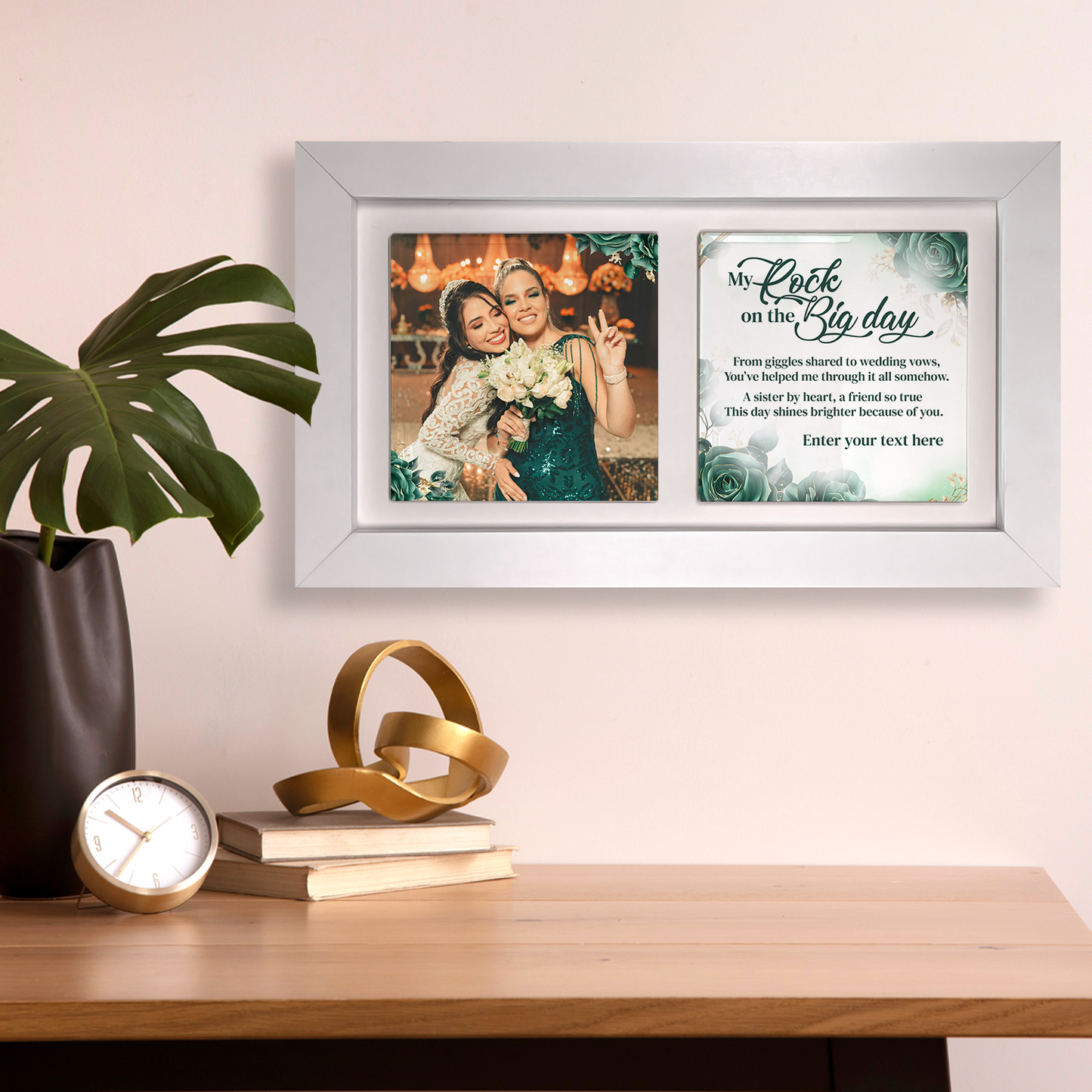 My Rock On The Big Day  – Personalised Ceramic Tiles in Landscape Frame