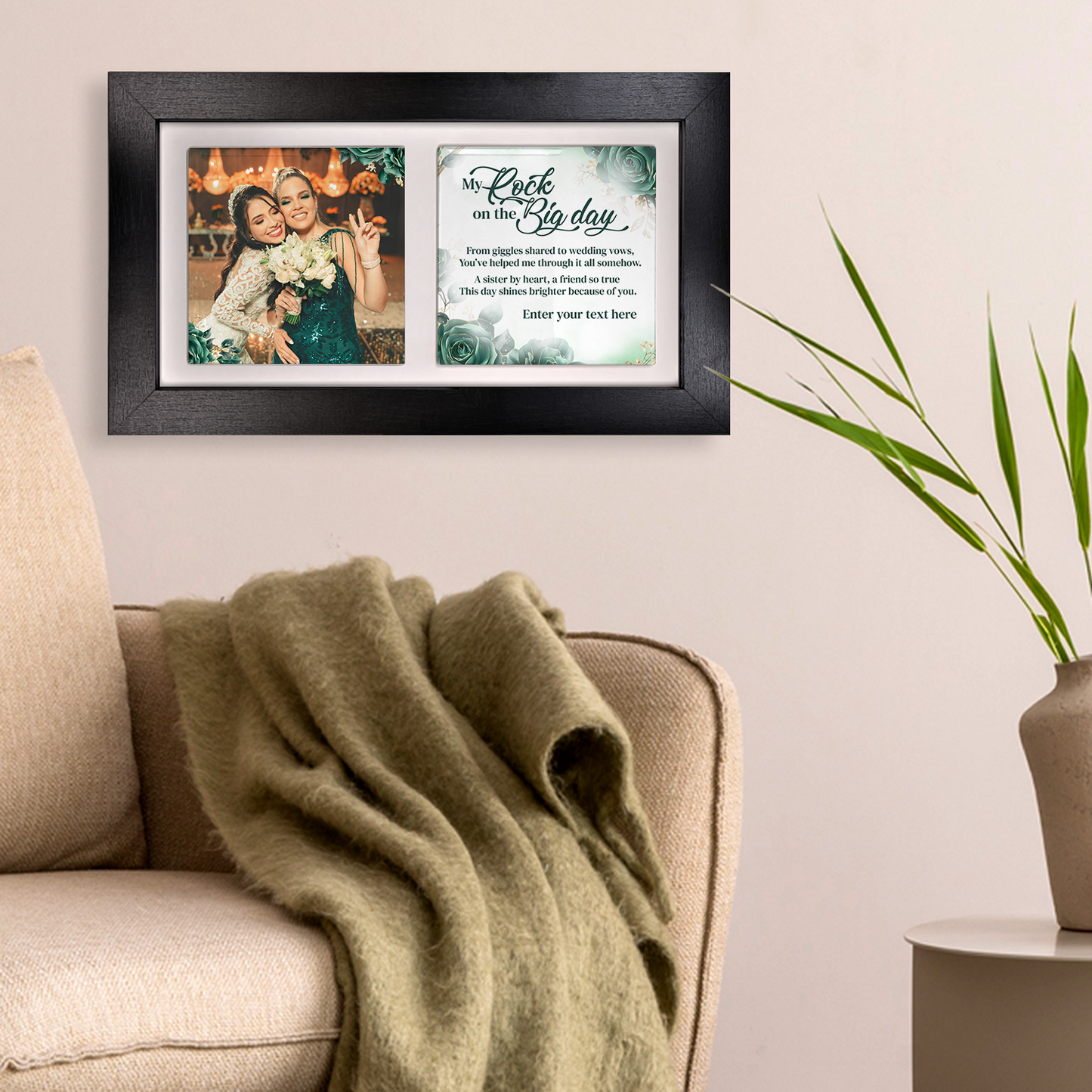My Rock On The Big Day  – Personalised Ceramic Tiles in Landscape Frame
