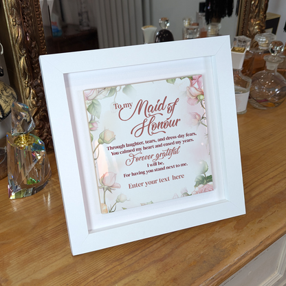 To My Maid of Honour – Personalised Square Framed Ceramic Tile