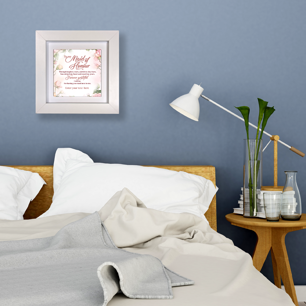 To My Maid of Honour – Personalised Square Framed Ceramic Tile