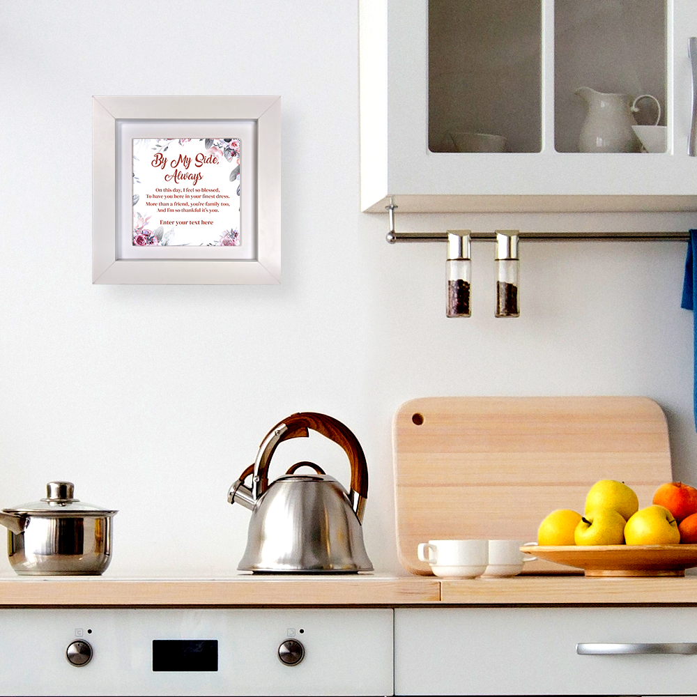 By My Side, Always – Personalised Square Framed Ceramic Tile