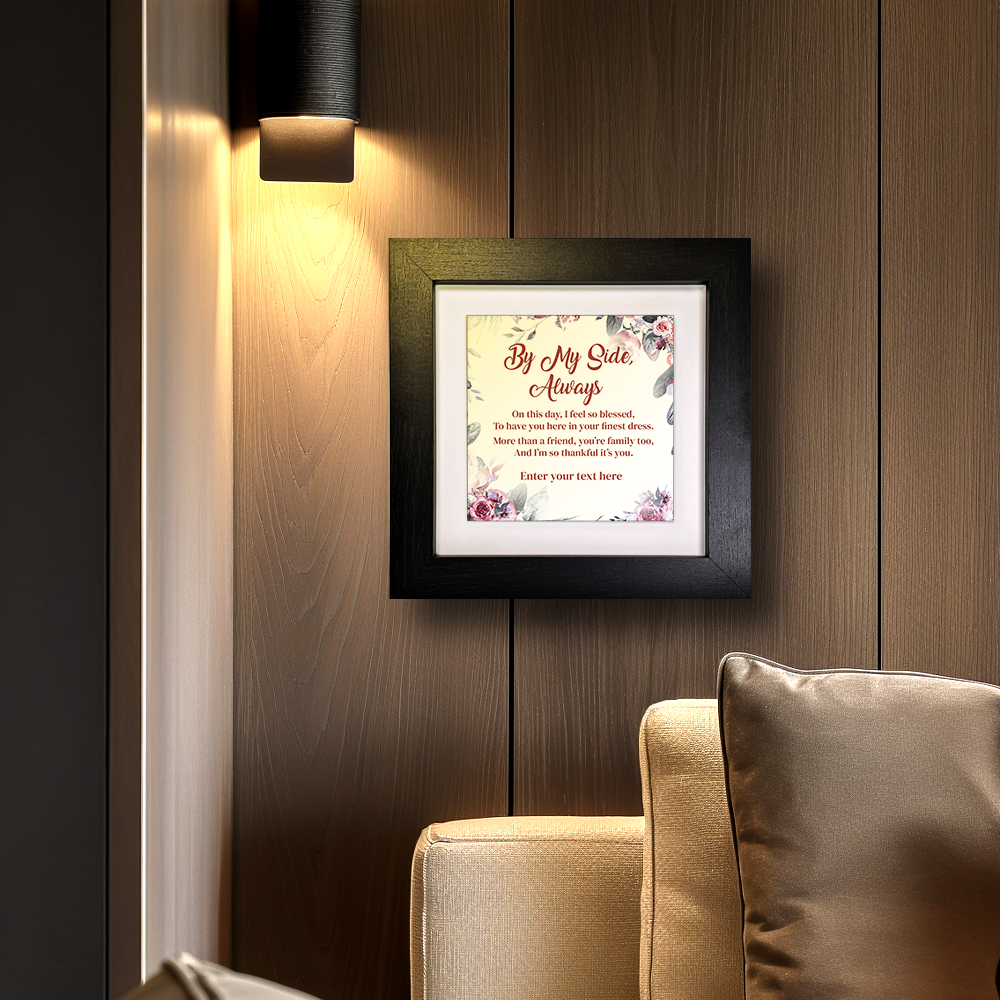 By My Side, Always – Personalised Square Framed Ceramic Tile