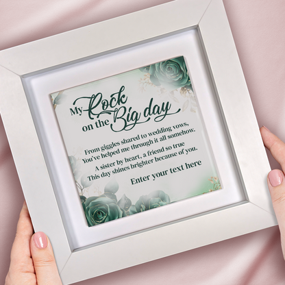My Rock On The Big Day – Personalised Square Framed Ceramic Tile