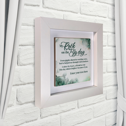 My Rock On The Big Day – Personalised Square Framed Ceramic Tile