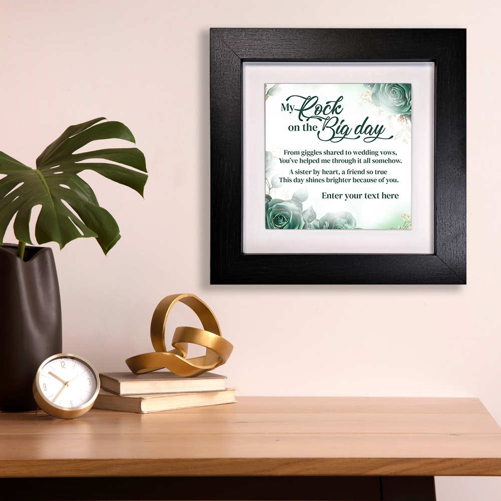 My Rock On The Big Day – Personalised Square Framed Ceramic Tile