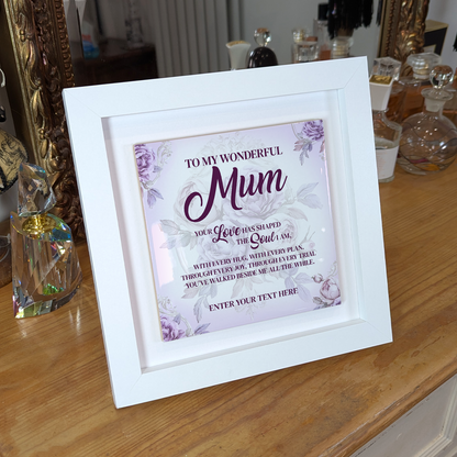 To My Wonderful Mum – Personalised Square Framed Ceramic Tile