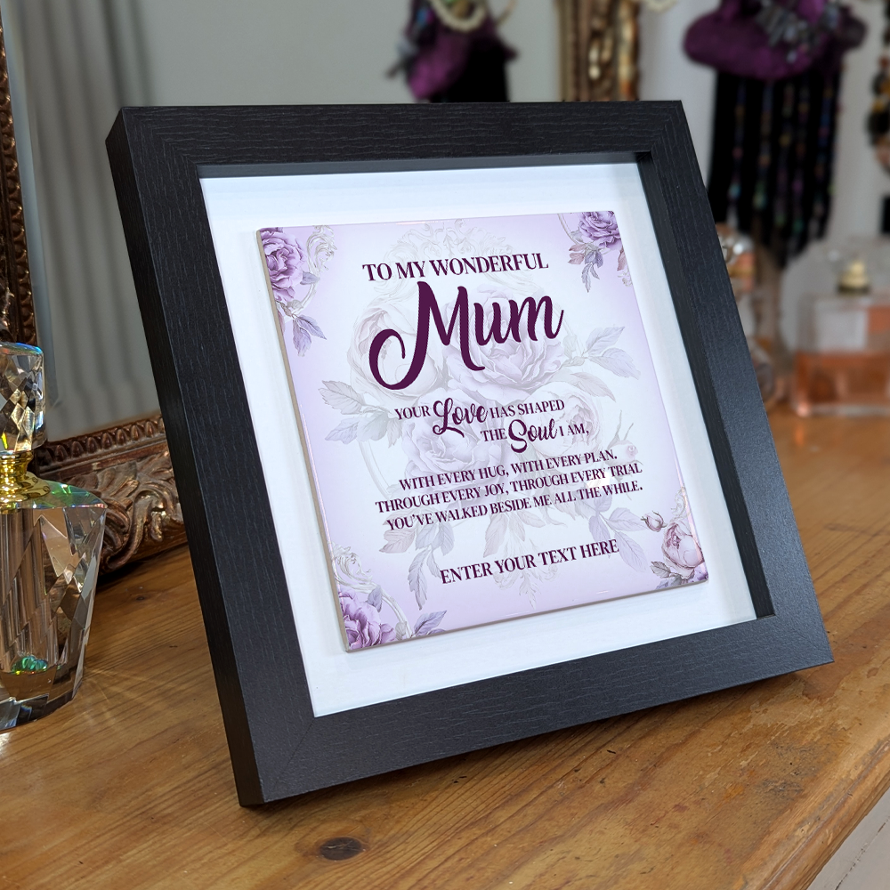 To My Wonderful Mum – Personalised Square Framed Ceramic Tile