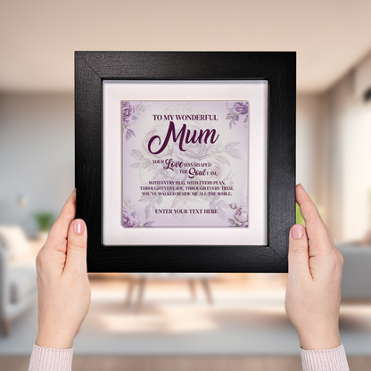 To My Wonderful Mum – Personalised Square Framed Ceramic Tile