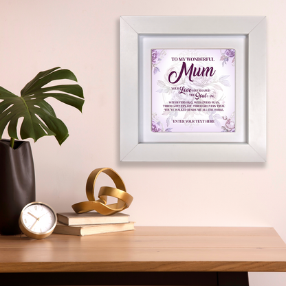 To My Wonderful Mum – Personalised Square Framed Ceramic Tile
