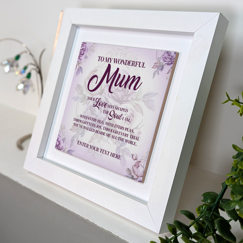 To My Wonderful Mum – Personalised Square Framed Ceramic Tile