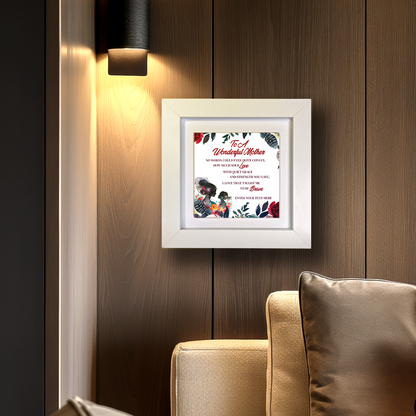 To A Wonderful Mother – Personalised Square Framed Ceramic Tile