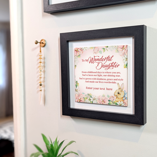 To My Wonderful Daughter – Personalised Square Framed Ceramic Tile
