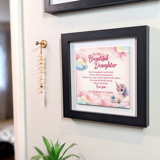 To My Beautiful Daughter – Personalised Square Framed Ceramic Tile