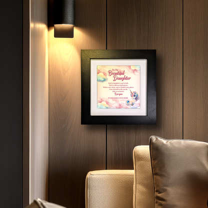 To My Beautiful Daughter – Personalised Square Framed Ceramic Tile