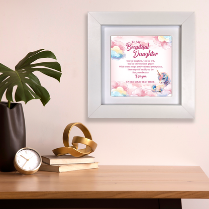 To My Beautiful Daughter – Personalised Square Framed Ceramic Tile