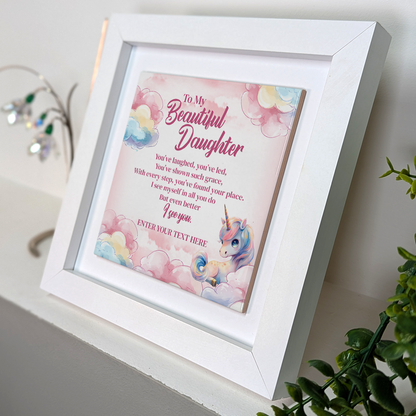 To My Beautiful Daughter – Personalised Square Framed Ceramic Tile