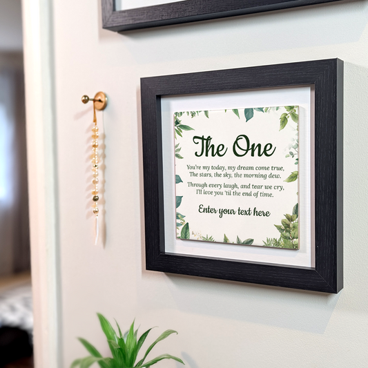 To My Wife, The One – Personalised Square Framed Ceramic Tile
