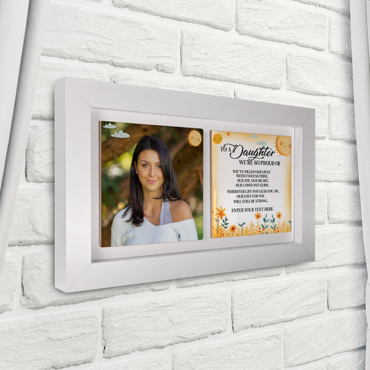 To A Daughter We're Proud Of – Personalised Ceramic Tiles in Landscape Frame