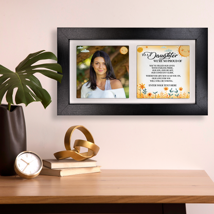 To A Daughter We're Proud Of – Personalised Ceramic Tiles in Landscape Frame