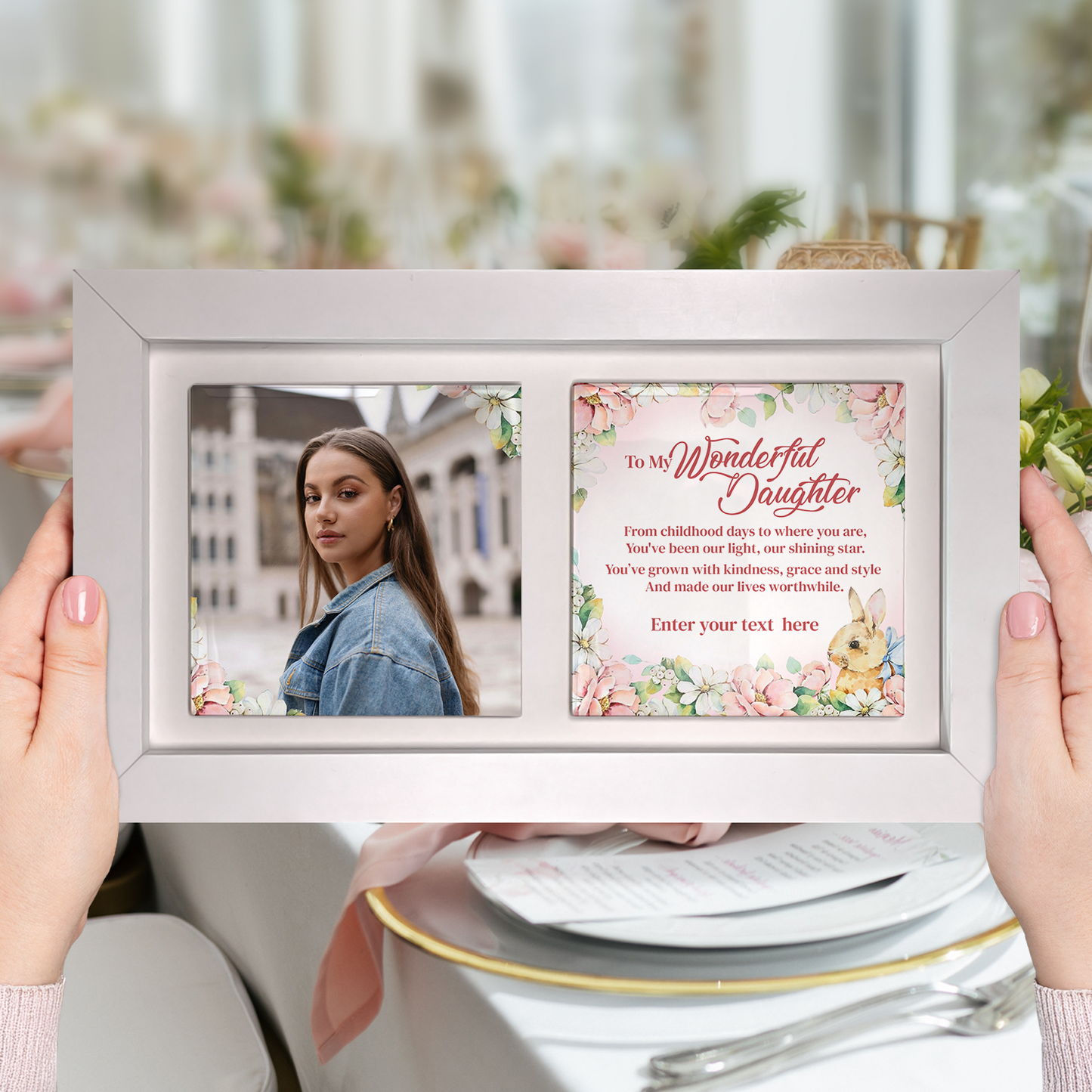 To My Wonderful Friend – Personalised Ceramic Tiles in Landscape Frame