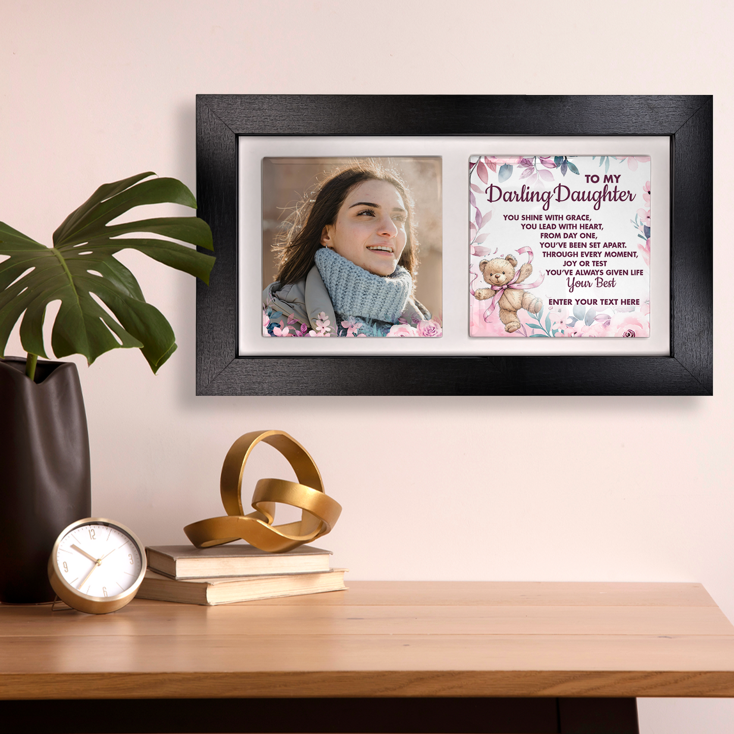To My Darling Daughter  – Personalised Ceramic Tiles in Landscape Frame