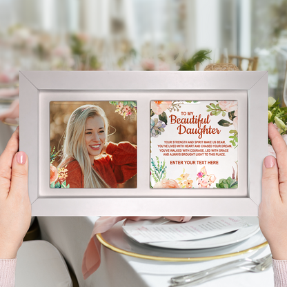 To My Beautiful Daughter – Personalised Ceramic Tiles in Landscape Frame