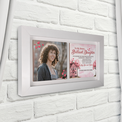 To My Brave Brilliant Daughter – Personalised Ceramic Tiles in Landscape Frame