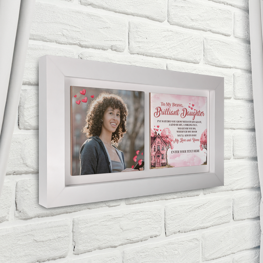 To My Brave Brilliant Daughter – Personalised Ceramic Tiles in Landscape Frame