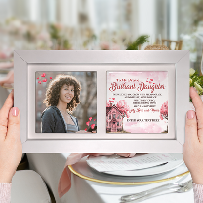 To My Brave Brilliant Daughter – Personalised Ceramic Tiles in Landscape Frame