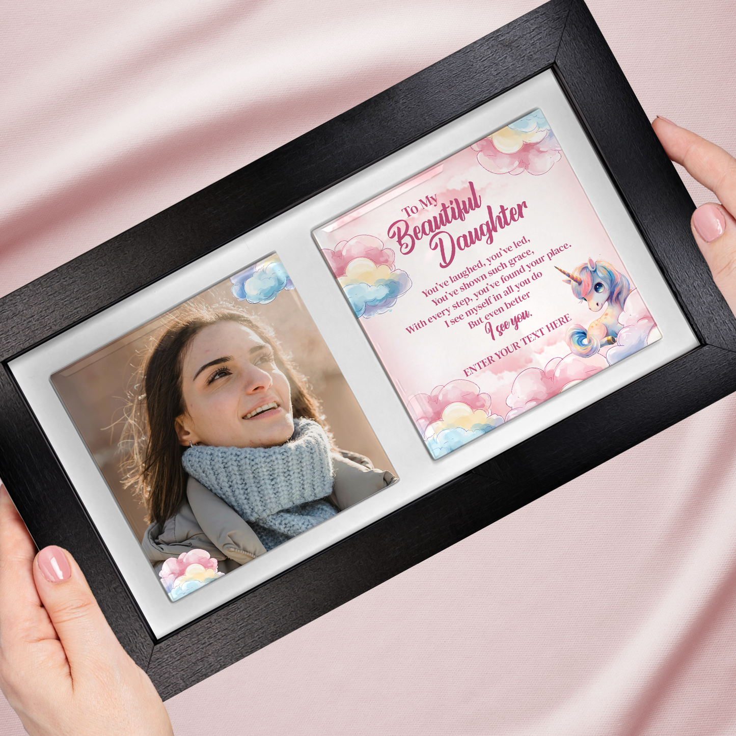 To My Beautiful Daughter – Personalised Ceramic Tiles in Landscape Frame